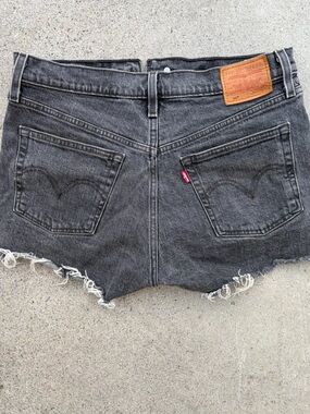 Women's Levi's 501 Jorts Black Solid 32 Short Cut-Off Retro Daisy Duke Rock 80s